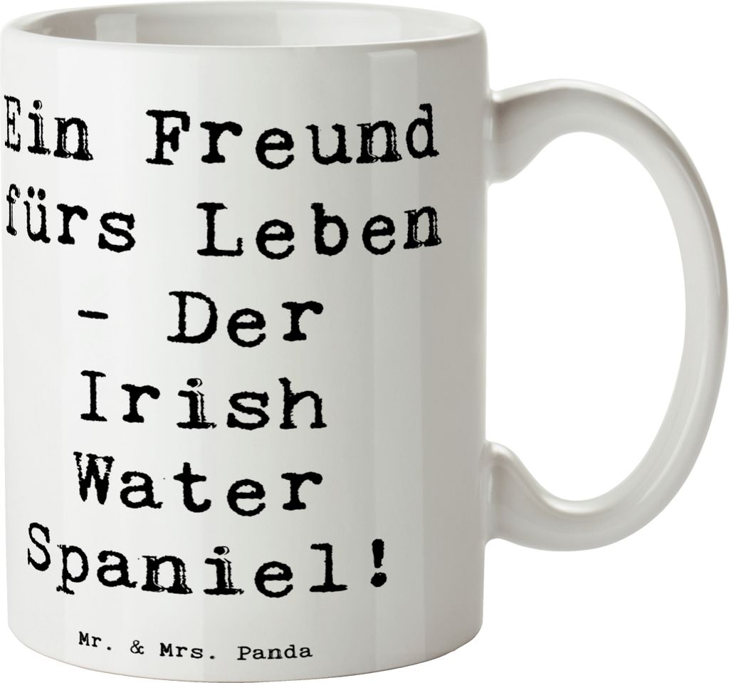 Mr. & Mrs. Panda cappuccinotasse Spruch Irish Water Spaniel Freund - Weiß - Geschenk, schöne tasse, kaffeetasse bedruckt, Hundepflege, Kaffeebech...