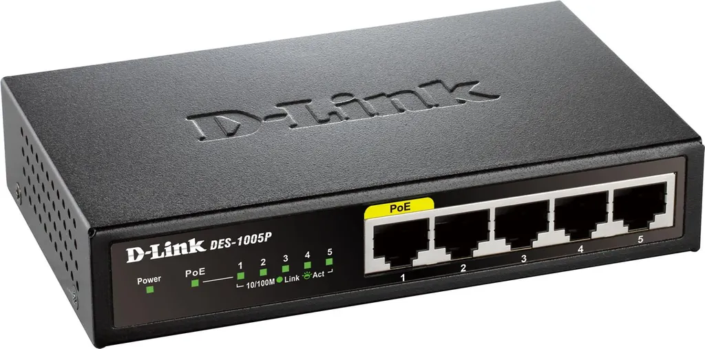 Switch PoE 5 Ports pour Vidéosurveillance D-Link DES-1005P Ethernet