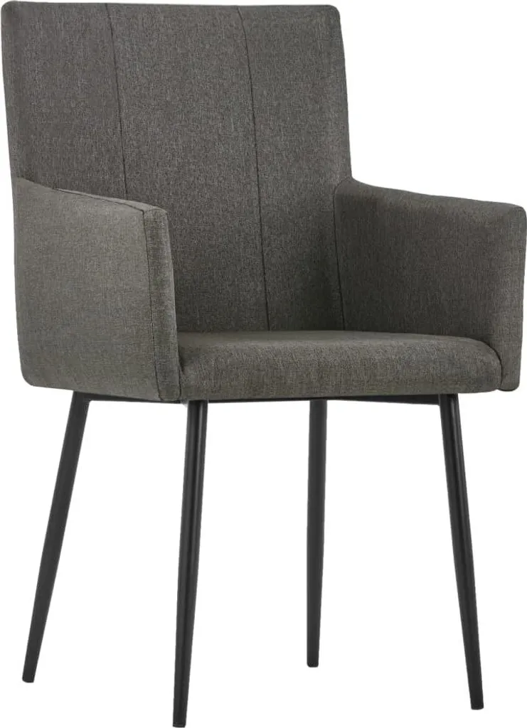vidaXL Chaises de salle à manger avec accoudoirs 2 pcs - Tissu Taupe
