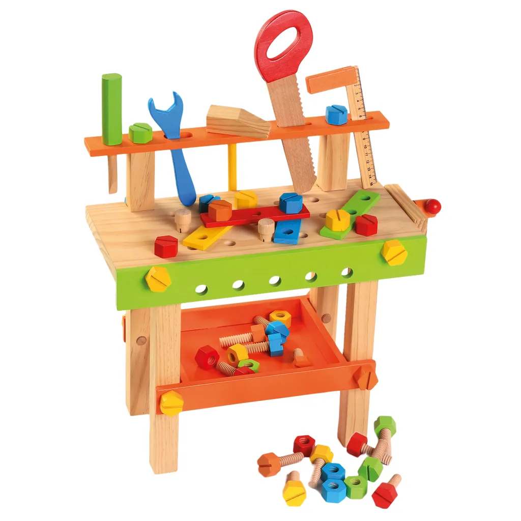 Jouet d'imitation établi en bois Bino complet pour petit bricoleur