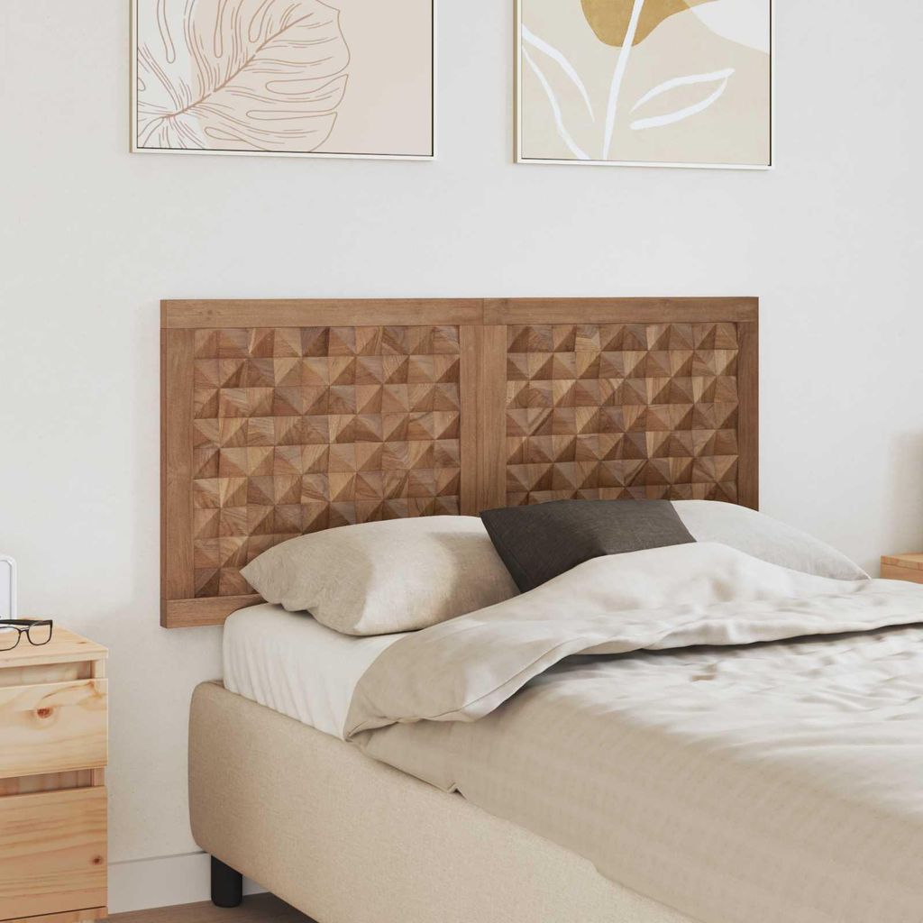 CLORIS Kopfteil Wandmontiert Natur 120 cm Massivholz Teak - Kopfteile CC575
