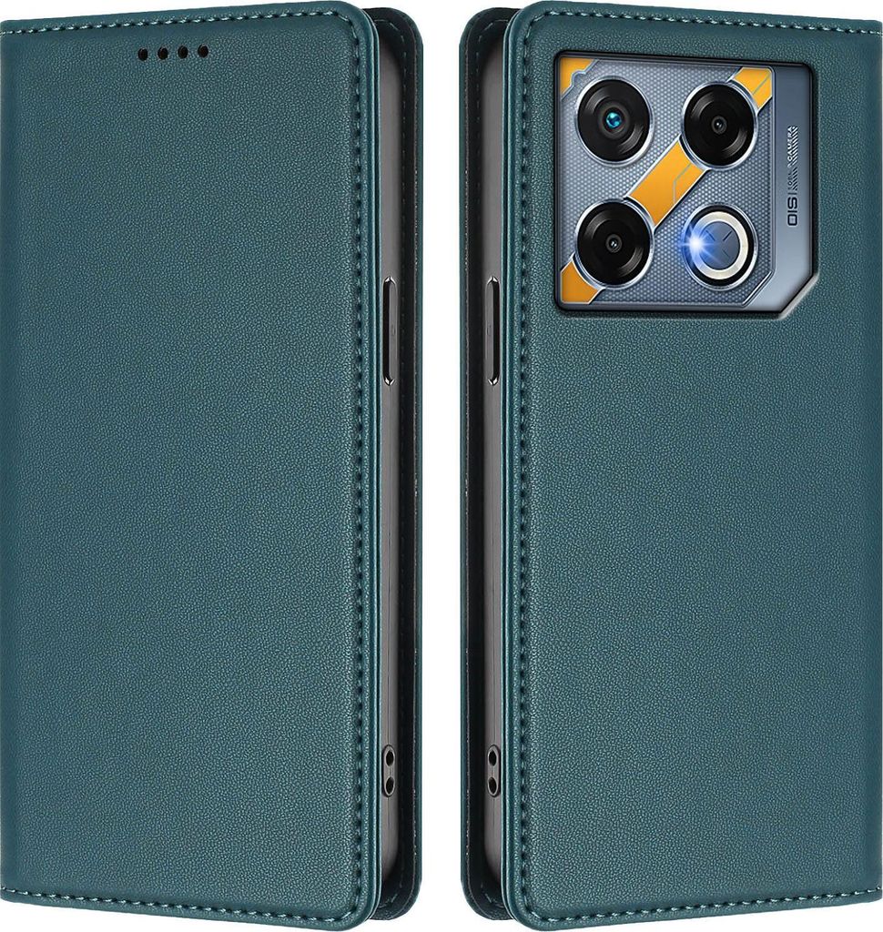 Handyhülle für Infinix GT 20 Pro 5G, Kunstleder Klapphülle Stoßfeste Magnetische Hülle mit Ständer Grün