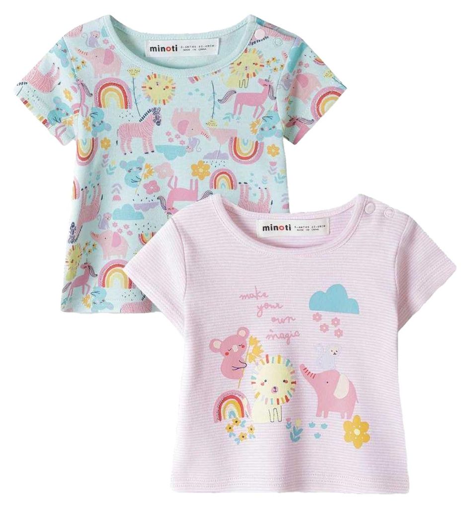 Minoti - T-Shirt für Baby (2er-Pack) MN377 (74) (Petrol)