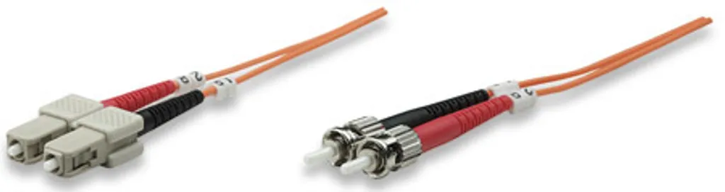 Câble fibre optique pour baie de brassage ST vers SC 2m Multimode