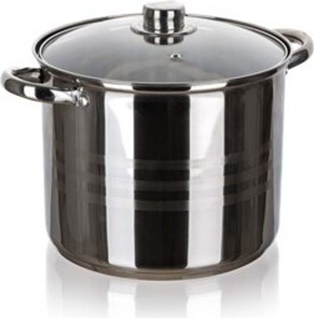 Casseruola in acciaio inox 24cm 9L con coperchio in vetro Immagine del prodotto 