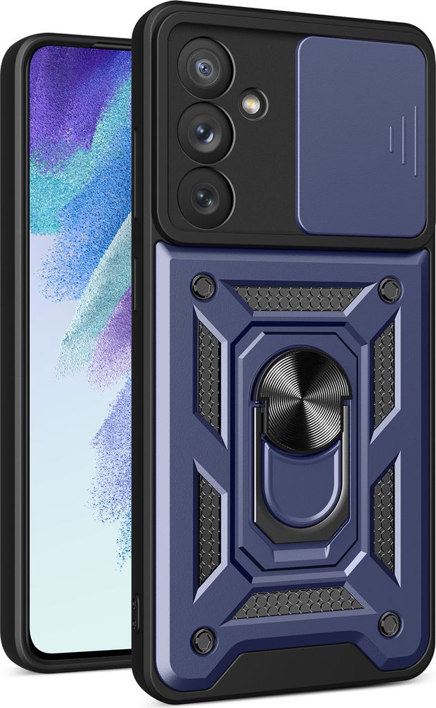 Galaxy A54 Hülle mit Ring Ständer Halter Dia Kameraschutz TPU PC Schutzhülle für Samsung Galaxy A54 Blau
