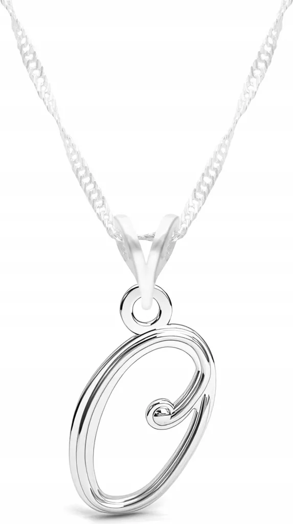 Collana Iniziale Lettera O Argento 925 - Pendente Disco Big Size