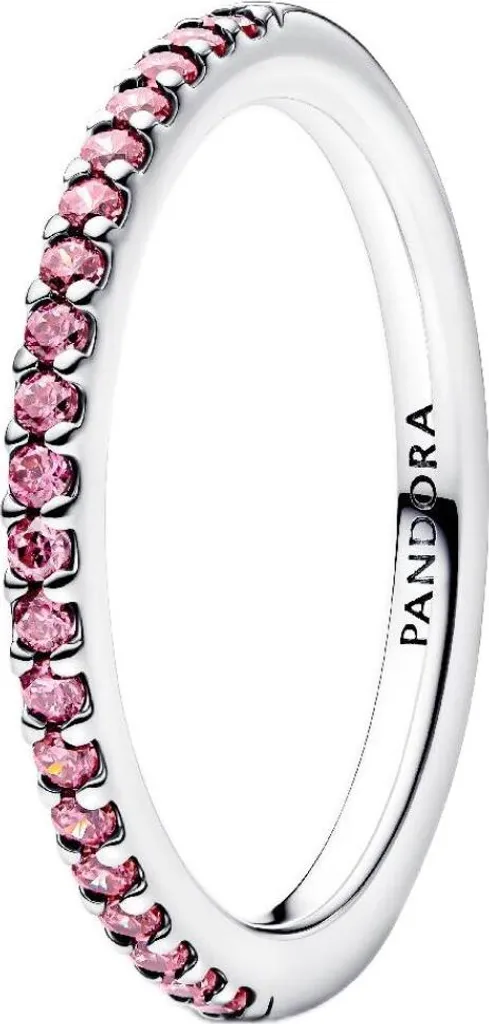 Anello Pandora con pavé rosa scintillante in argento 192999C02 misura 58