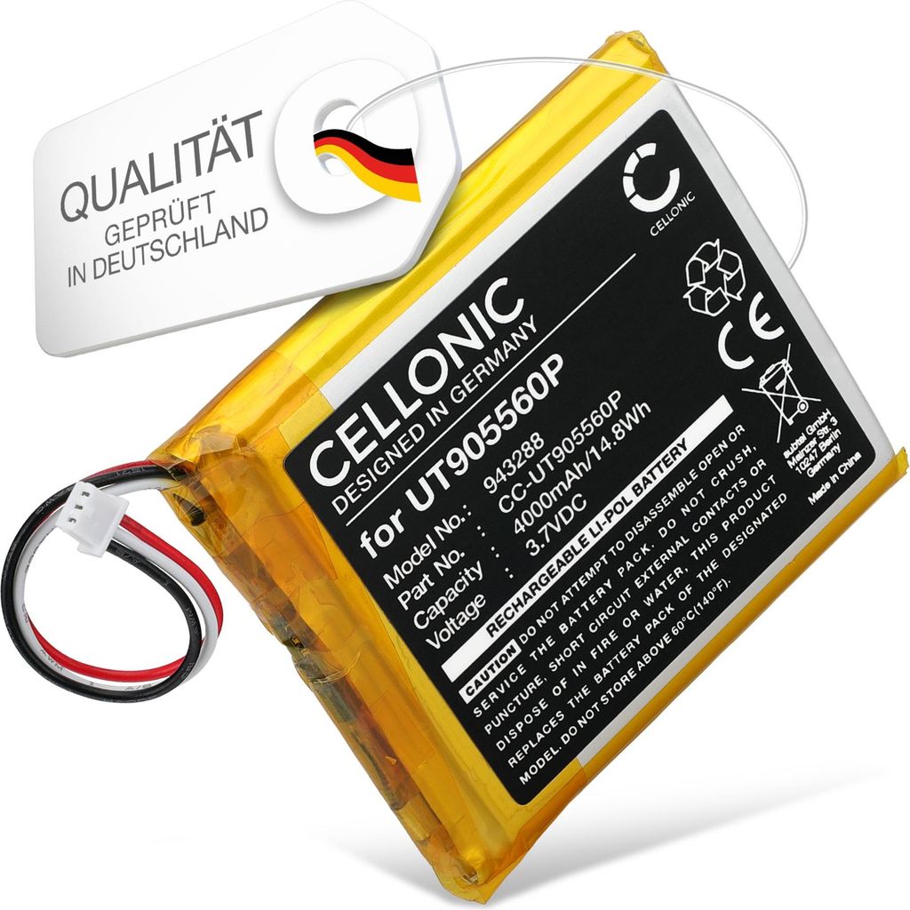 CELLONIC 1x Akku für Babyphone Kompatibel mit Babysense HD S2, Kompatibel mit Bonoch BBM01, BBM03, UT905560P - (4000mAh, 3.7V)