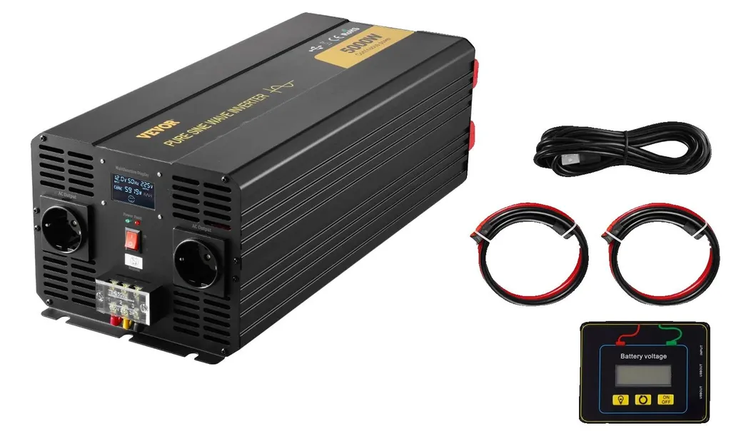 Onduleur Pur Sinus 5000W 12V idéal pour Camping-car, Van et Bateau