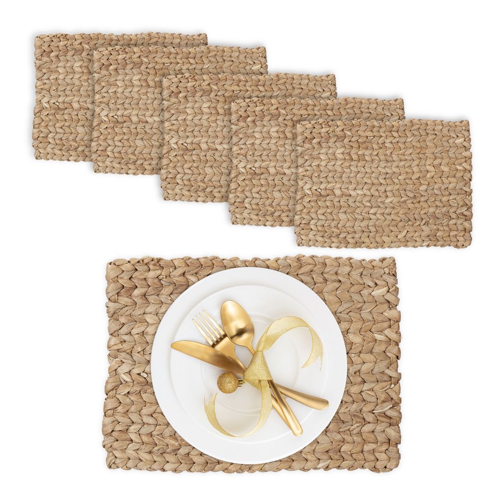 Set di 6 tovagliette Relaxdays, design intrecciato, Immagine del prodotto 