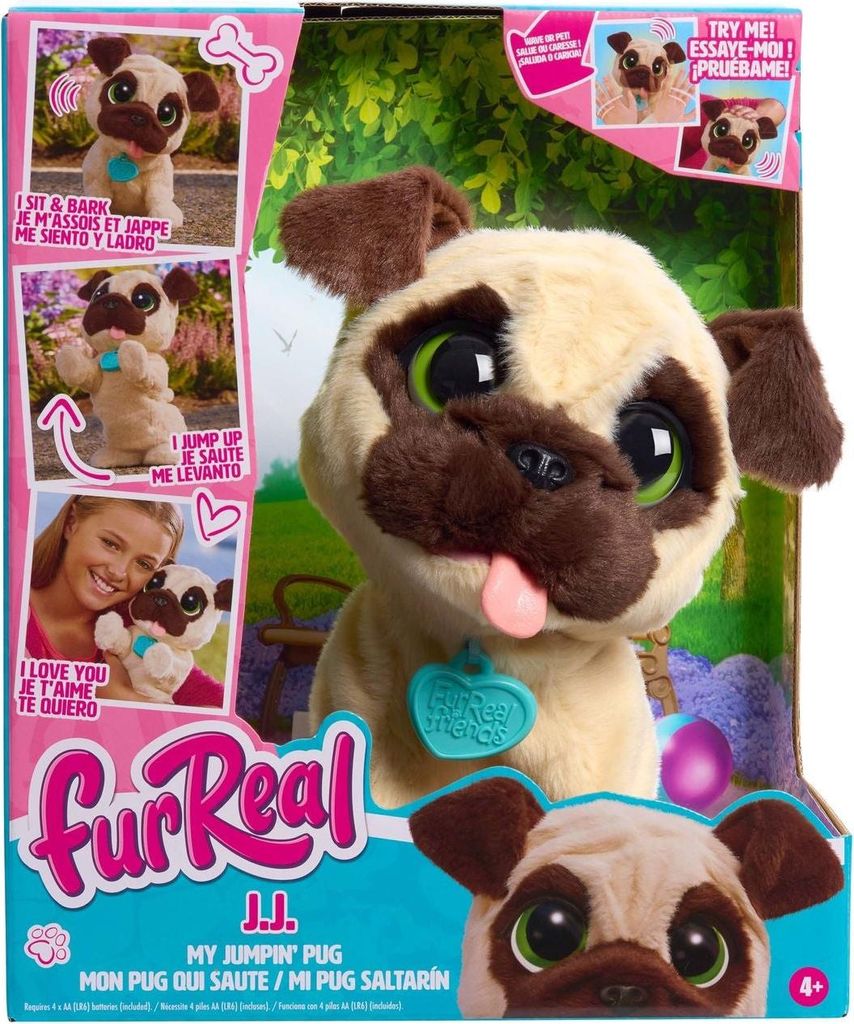 Interaktives Spielzeug „Springender Mops“ für Kinder, lustig und spannend