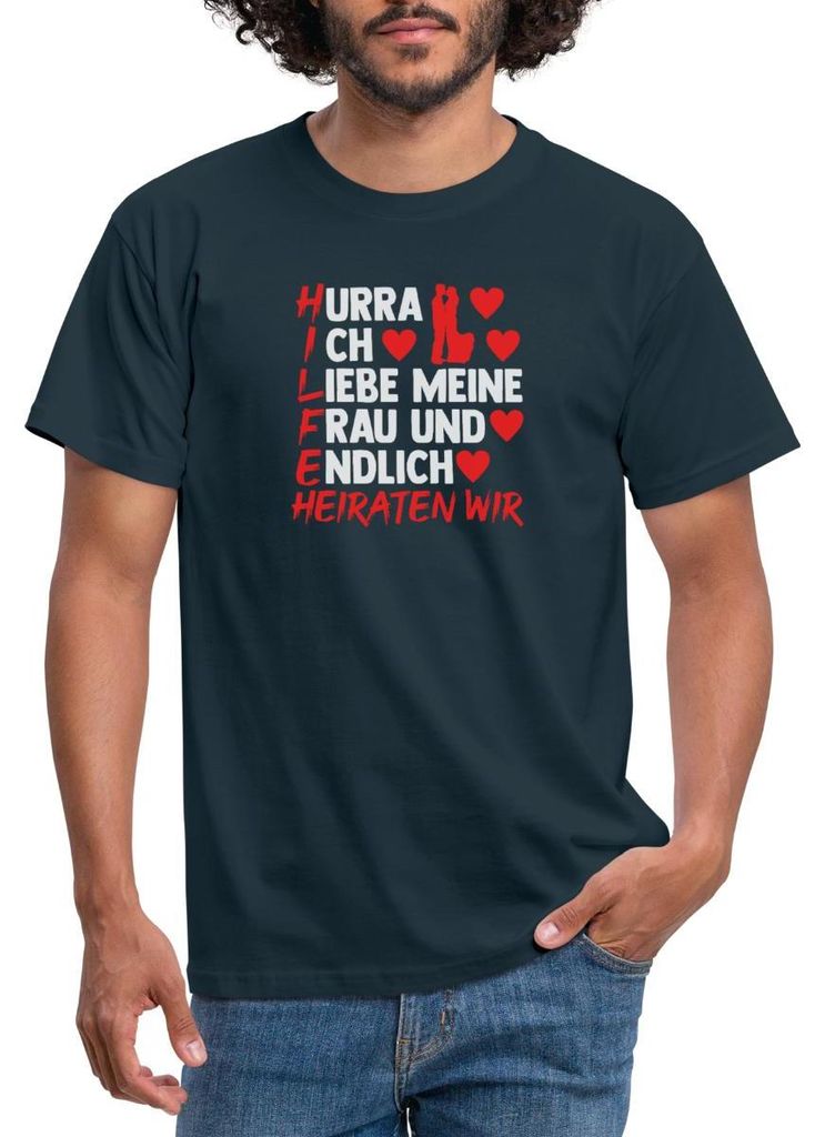 Spreadshirt JGA Männer | Hilfe Ich Heirate Männer T-Shirt, M, Navy