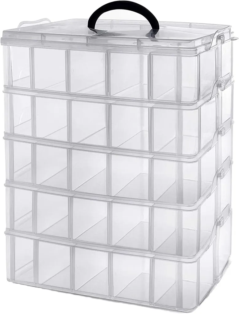 Système de rangement empilable 5 étages pour bijoux et petits outils