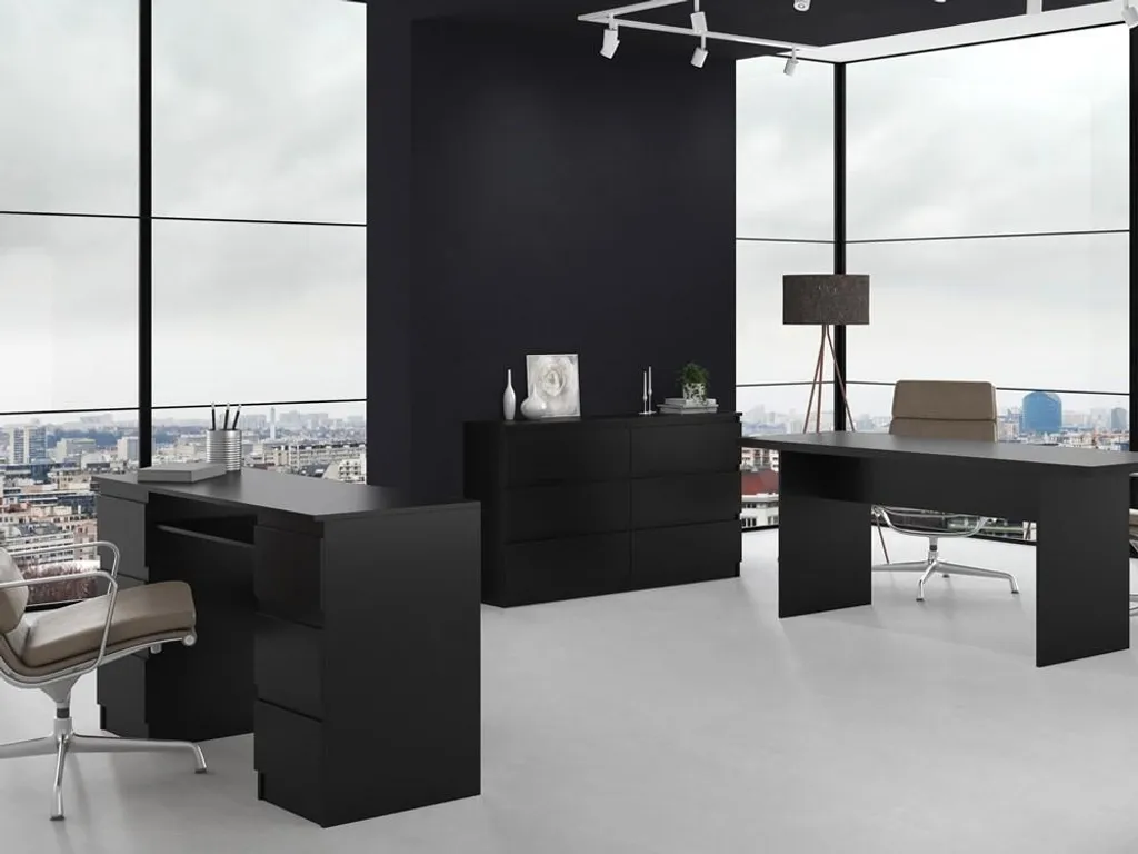 Commode de chambre noire TAAVI avec 3 grands tiroirs de rangement chic - 5