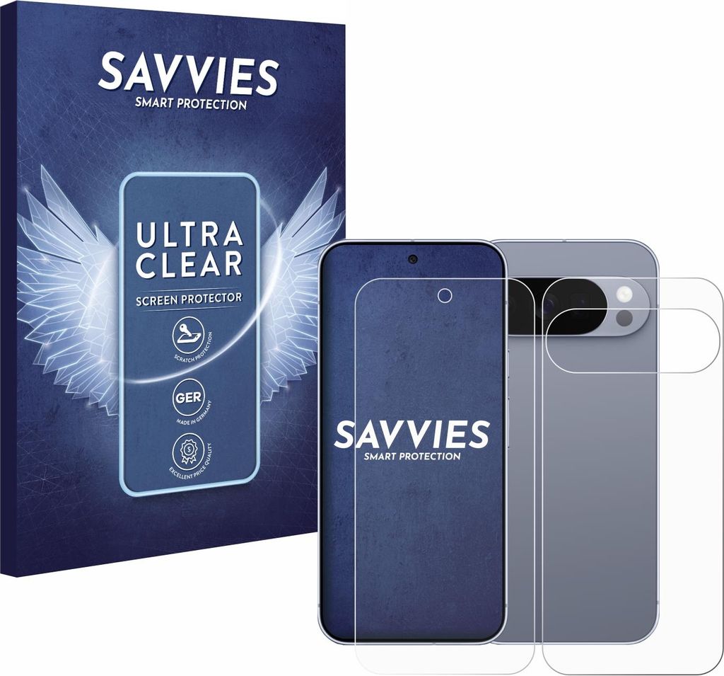 18x Für Google Pixel 10 Pro (Display+Rückseite) Schutzfolie Savvies Displayschutz Display Schutz Folie Klar Transparent