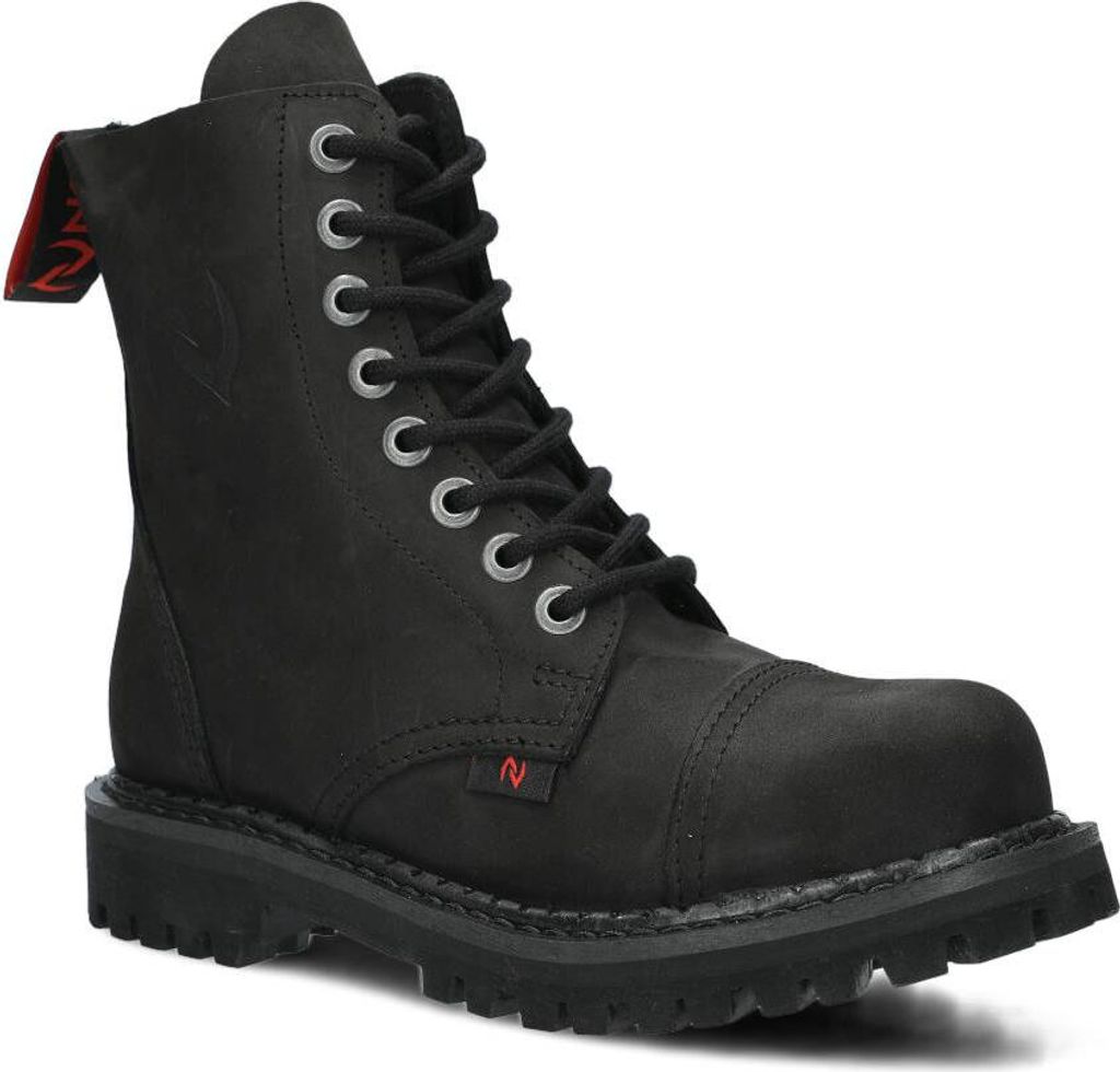 NAGABA Stahlkappenschuhe Damen Herren Stiefel 8H - Leder - Schwarz - 45