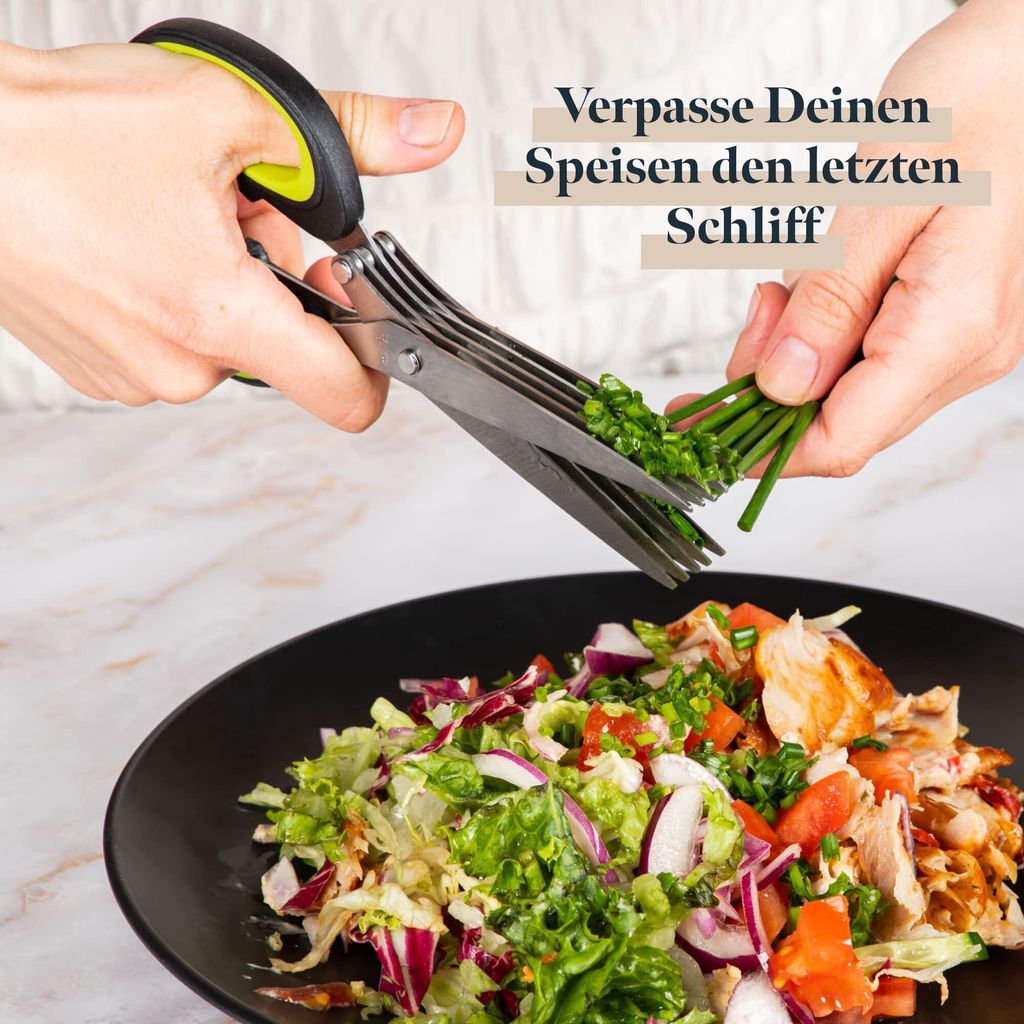 5-in-1 Kräuterschere Aus Edelstahl – Vielseitig, Ergonomisch & Super Einfach Zu Reinigen