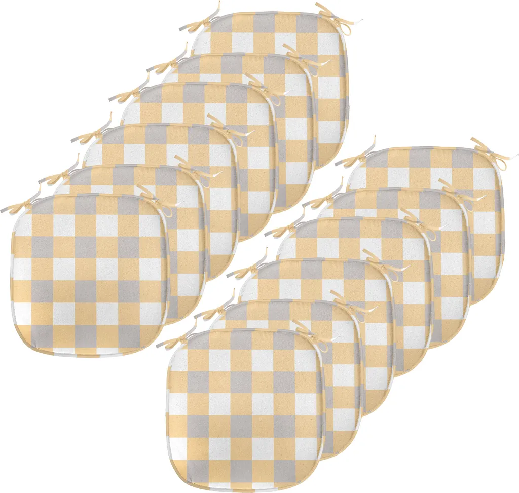 Set 12 Cuscini Sedie 40x40 ABAKUHAUS Shabby Chic Blu e Arancio
