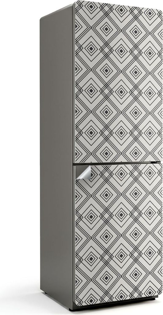 Geometrisches Rautenmuster – Kühlschrank Aufkleber – Klebefolie Kühlschrank – Kühlschrank Nachbildung – Kühlschrankfolie selbstklebend ...
