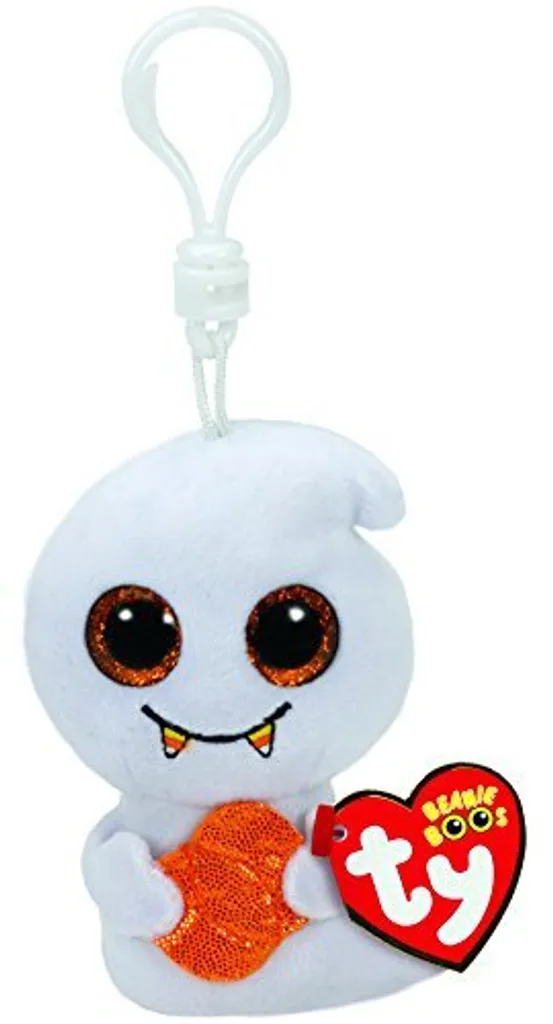 Porte-clés peluche fantôme TY Scream blanc 8 cm - Accessoire sac enfant