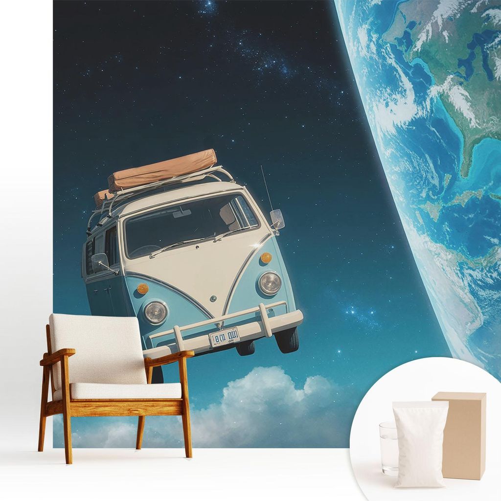 Fototapete - 250x250 cm - Tapete - Wandtapete - Wandbilder - Dekofolie - Tapete Folie - Wand - Dekoration - Wohnzimmer - Raumfahrt