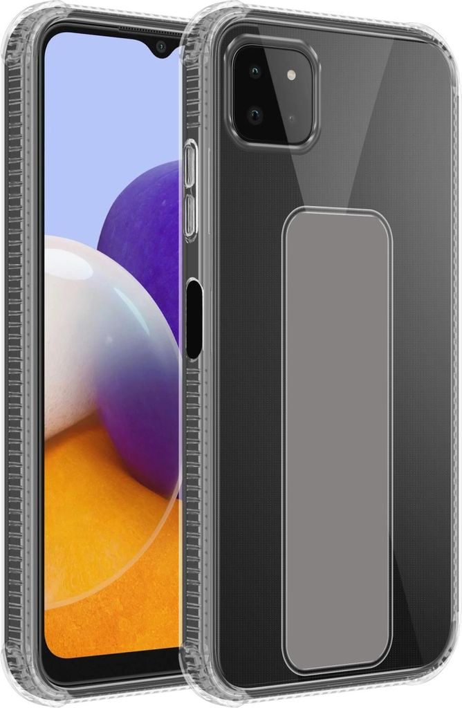 Cadorabo Schutzhülle für Samsung Galaxy A22 5G Hülle in Grau Etui TPU Silikon Case Cover Standfunktion