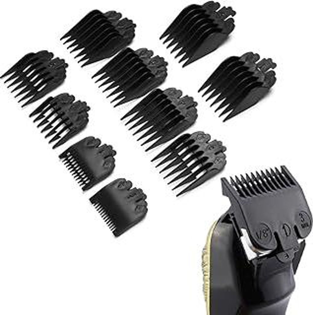 JEYORZY 10 Stück Trimmer Wahl Aufsätze Haarschneidemaschine Aufsätze Clipper Guards Haar Clipper Guide Limit Kamm Set, Haarschneider Aufsatz, f...