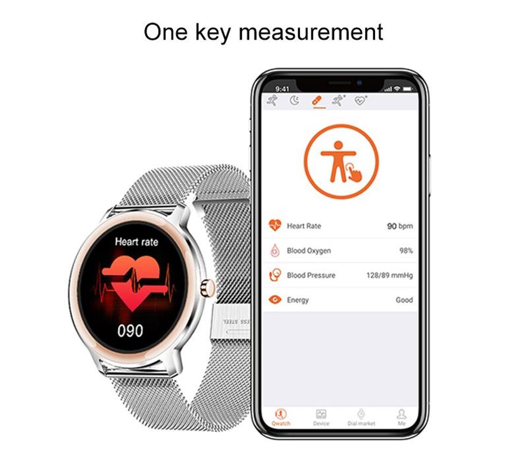 Smartwatch N58 Herzfrequenz Puls Uhr Blutdruck Fitness Sport Tracker iOS Android 
