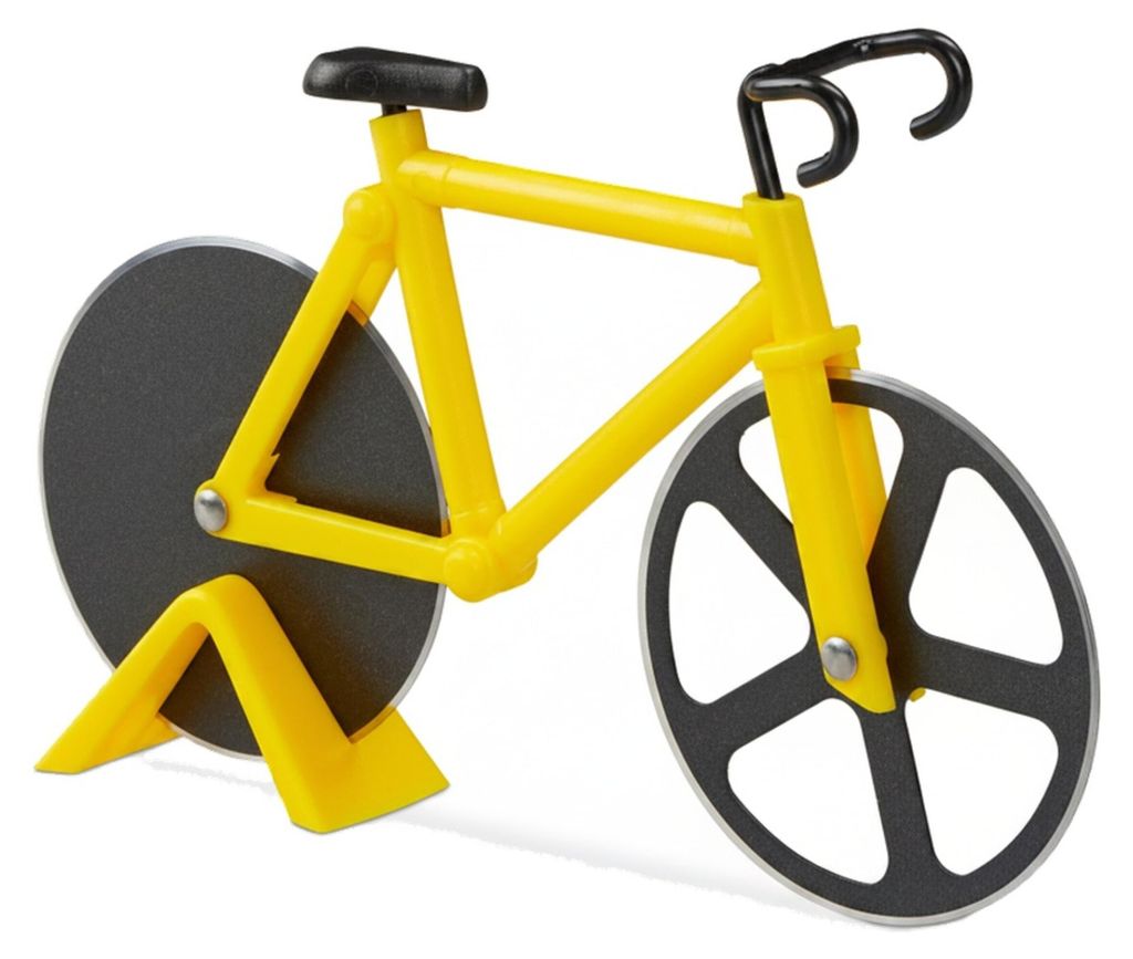Tagliapizza a forma di bicicletta Relaxdays, divertente Immagine del prodotto 