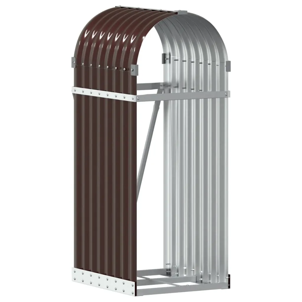 vidaXL Riparo per legna da ardere Marrone 40x45x100 cm Acciaio zincato