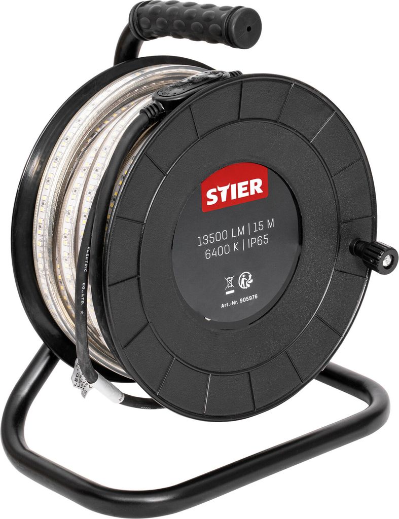 STIER LED Streifen Baustrahler, 15m, 13.500lm, 6400k, Produktbild 