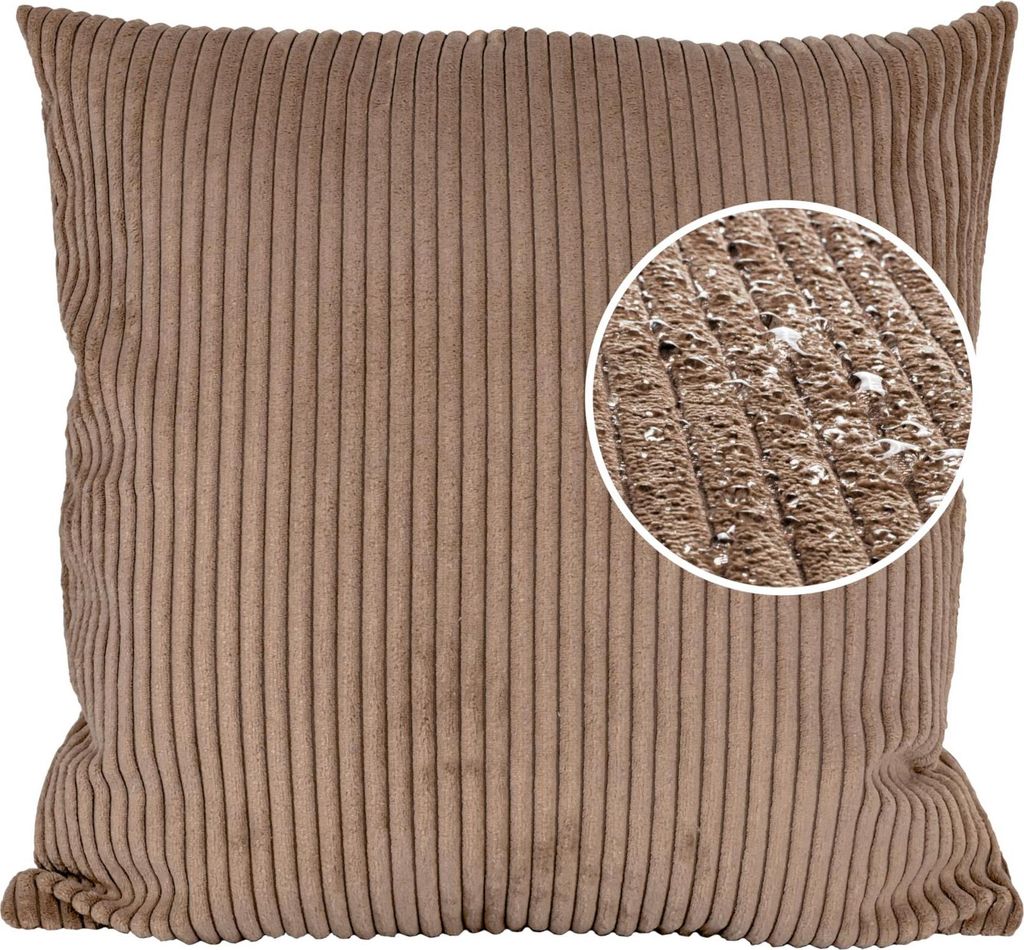 Dekokissen 60x60cm Kissenhülle ohne Füllung Kissenbezug mit Reißverschluss Einfarbig Cordsamt Braun