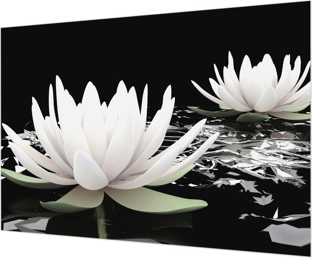 Wandtapete - Dekorative Tapete für Wohnzimmer - Tapetenfolie für Wanddekoration - 312x219 cm - Wasserblumen