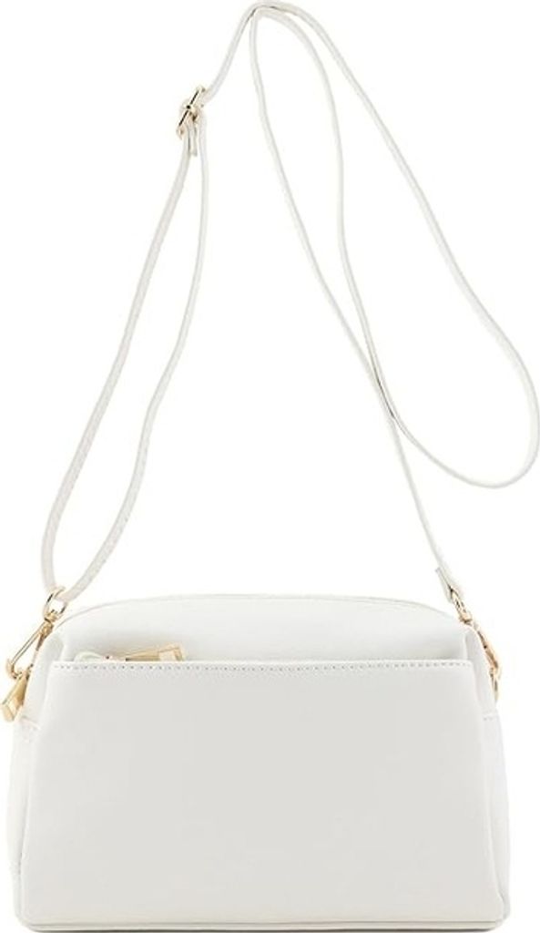ASKSA Damen Handy Umhaengetasche Veganem Leder Crossbody Schultertasche mit Kartenschlitz Verstellbar Abnehmbar Schultergurt,Weiss