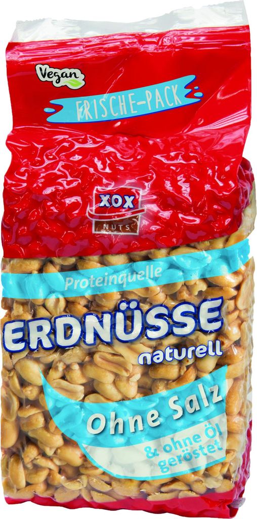 XOX Erdnüsse naturell trocken geröstet ohne Salz und ohne Produktbild 