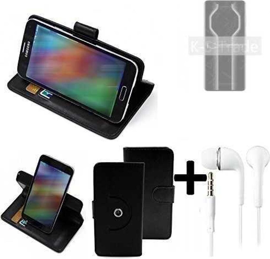 K-S-Trade Handy Hülle Schutz Hülle + Kopfhörer kompatibel mit Huawei Mate 50 RS Handyhülle Flipcase Smartphone Cover Handy Schutz Tasche