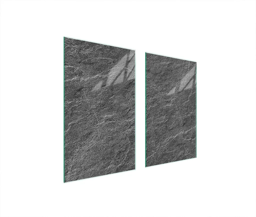 Piastre copriforno 2 pezzi 75x52 Copripiastra in ceramica tagliere in vetro grigio ardesia