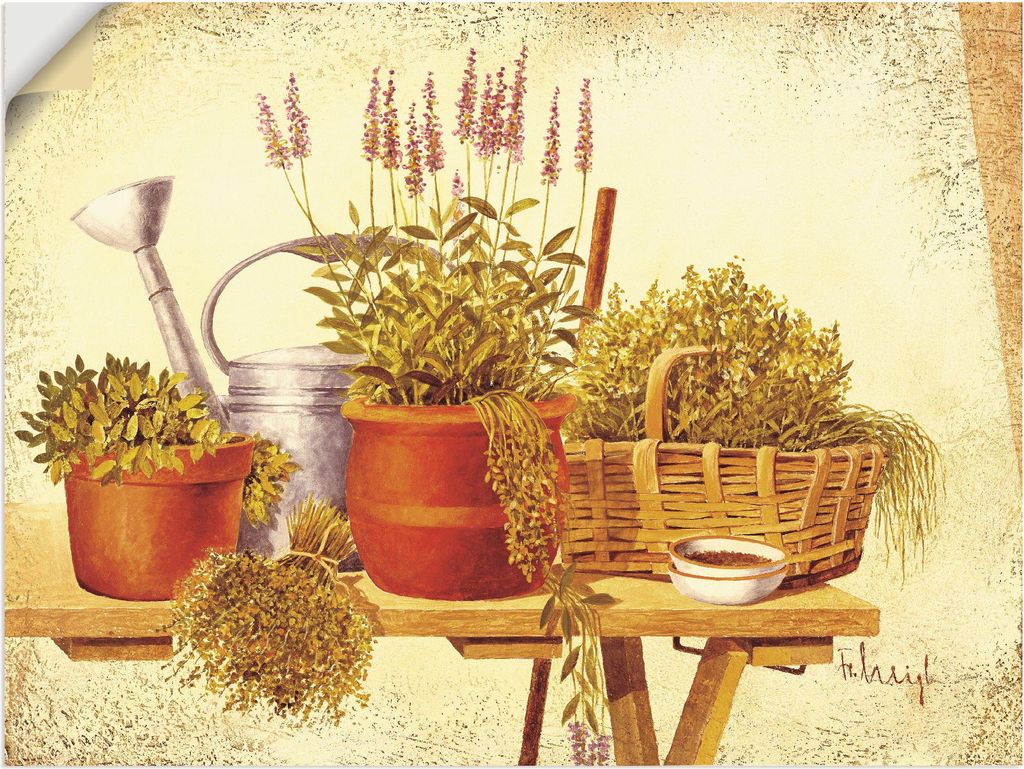 ARTland Wandbild, selbstklebend Gartenkräuter I Größe: 40x30 cm