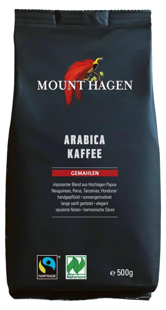 Mount Hagen Bio Röstkaffee gemahlen 12x500 g Produktbild 