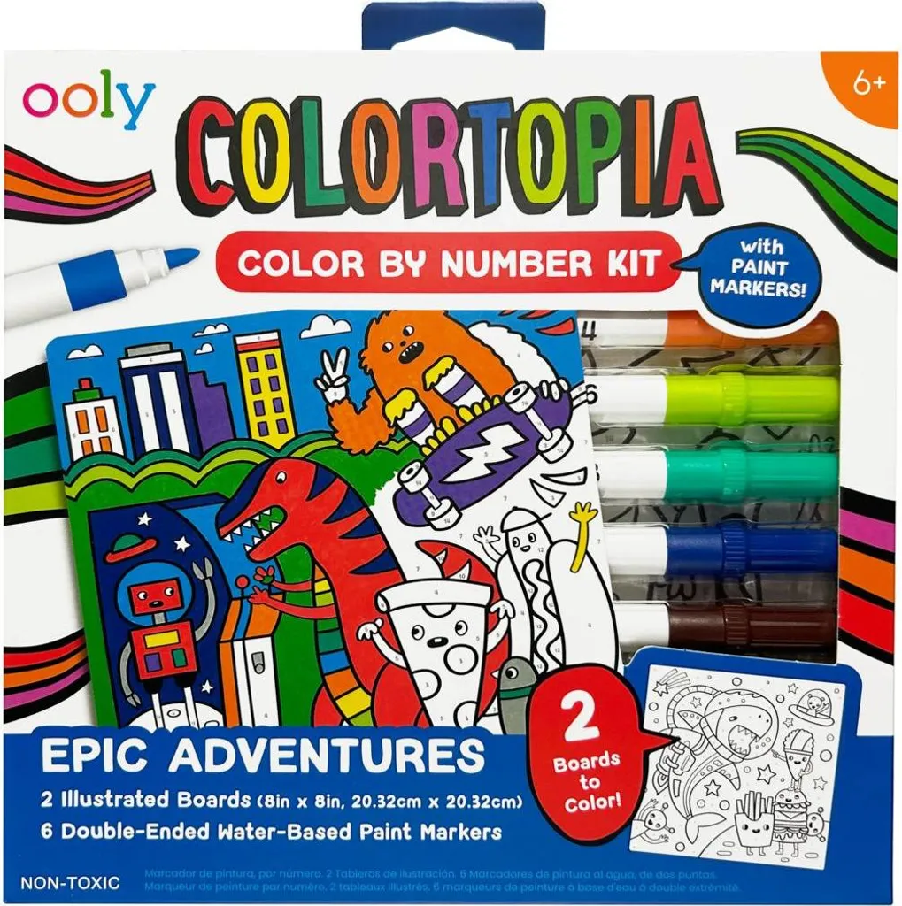 Peinture par Numéros Ooly Colortopia avec Peintures Acryliques Vives