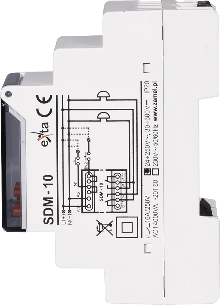 Commande de sonnette d'école SDM-10/U 24-250V AC et 30-300V DC polyvalente - 4