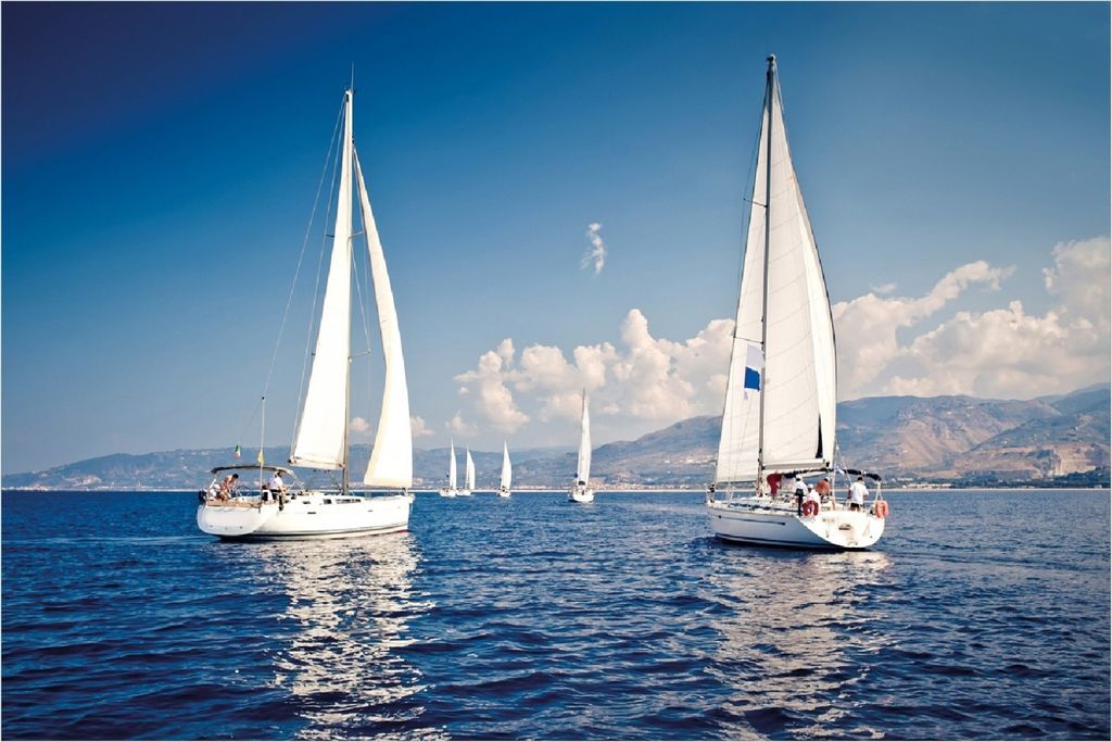 Wallario Poster - Segelschiff auf dem Mittelmeer, Kunstdruck Größe: 61 x 91,50 cm
