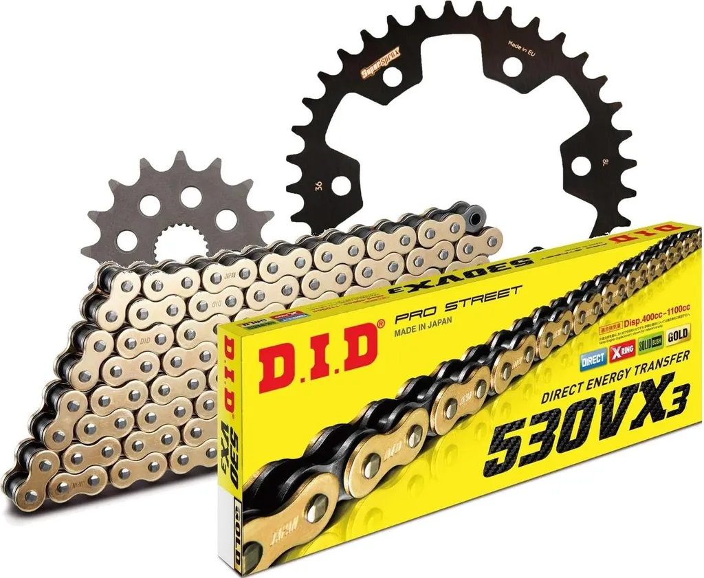 Kit de transmission DID 530VX3 acier 112 maillons pour DS 650 Baja X