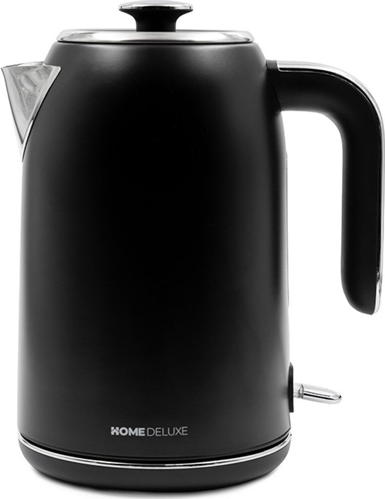 HOME DELUXE Wasserkocher NOBLE 1,5 L, 2200 W | Rostfreier Edelstahl | 360° Basis | Millimeter-Anzeige