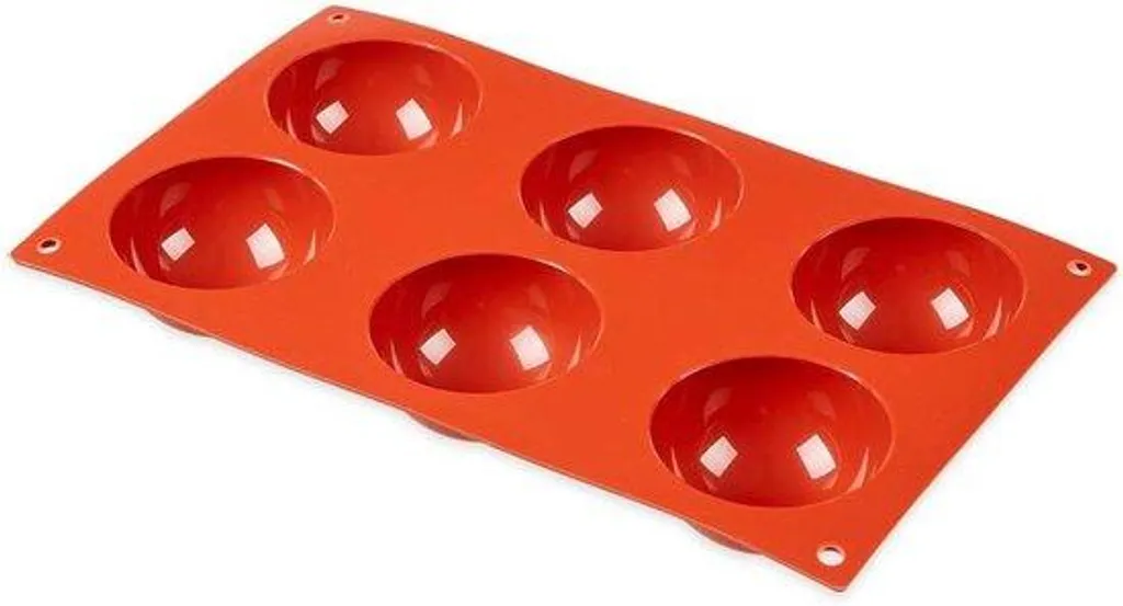 Tapis de cuisson silicone demi-sphère rouge Ø 7 cm - Format 175 x 300 mm