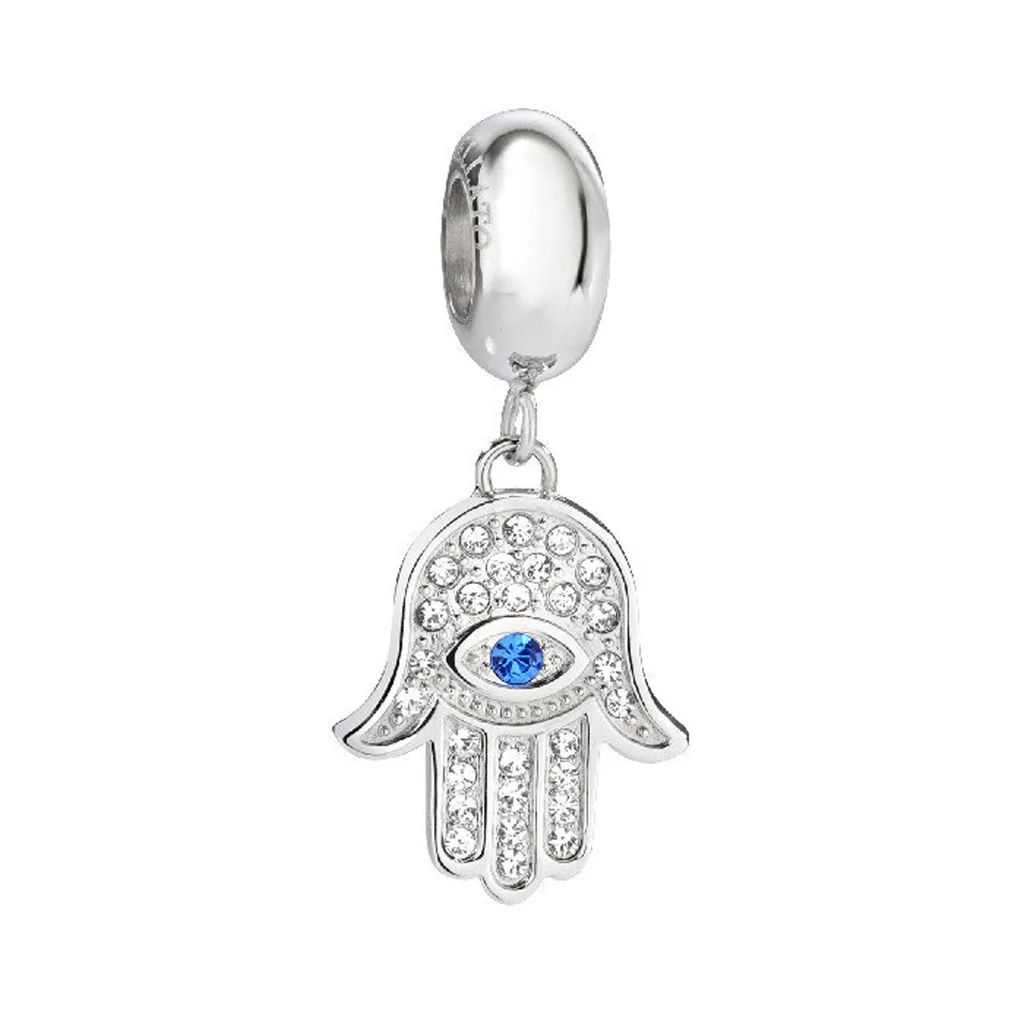 Pendentif en acier Gouttes de Fatima SCZ908 - Bijou Main de Hamsa