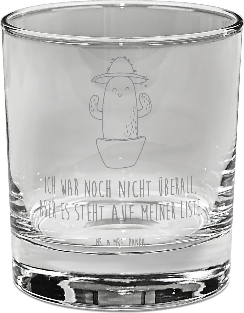 Mr. & Mrs. Panda Glas Kaktus Hut - Transparent - Geschenk, Longdrinkglas, Cocktailglas, Geschenkidee, Tumbler, Städtetrip, Reisen, Spruch, Weltenb...