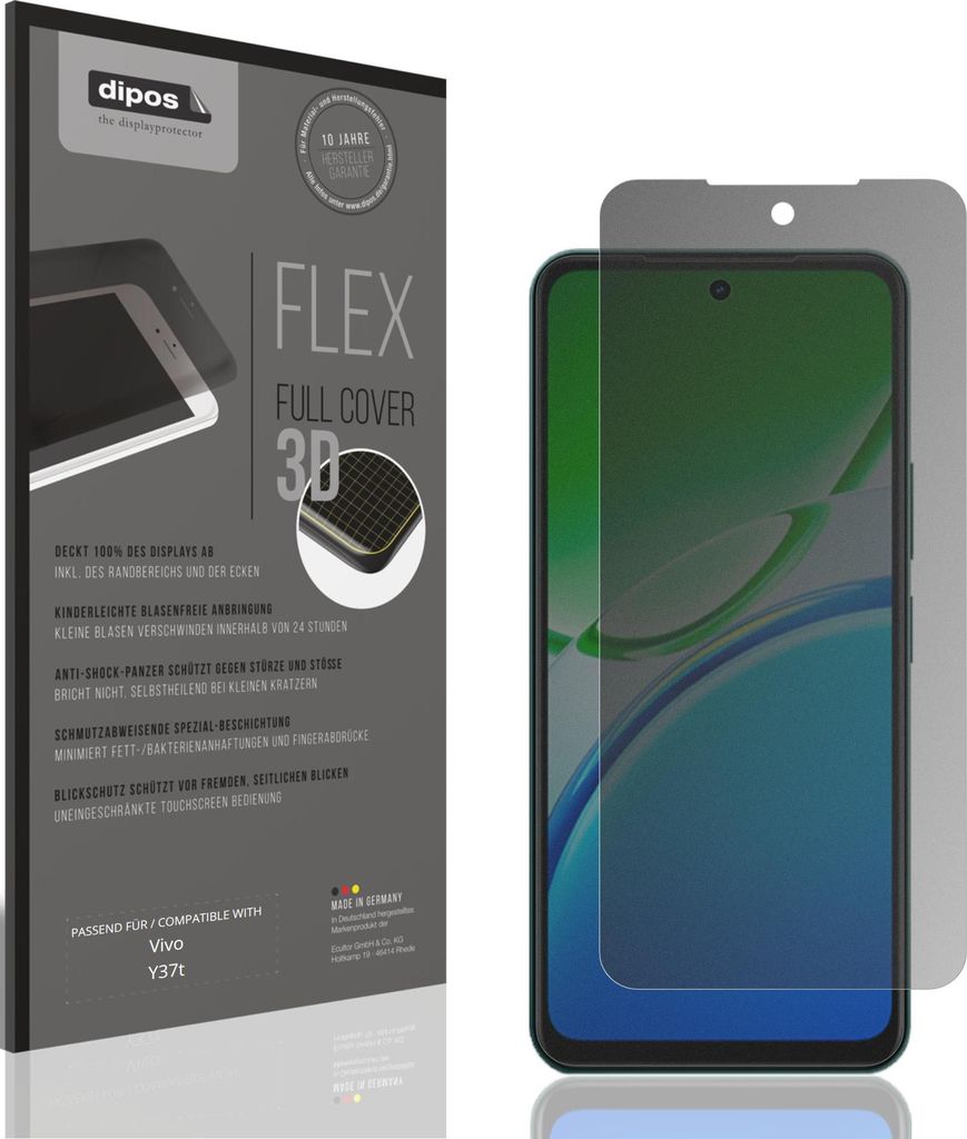 Full Cover Privacy Blickschutzfolie für Vivo Y37t Folie Anti-Shock