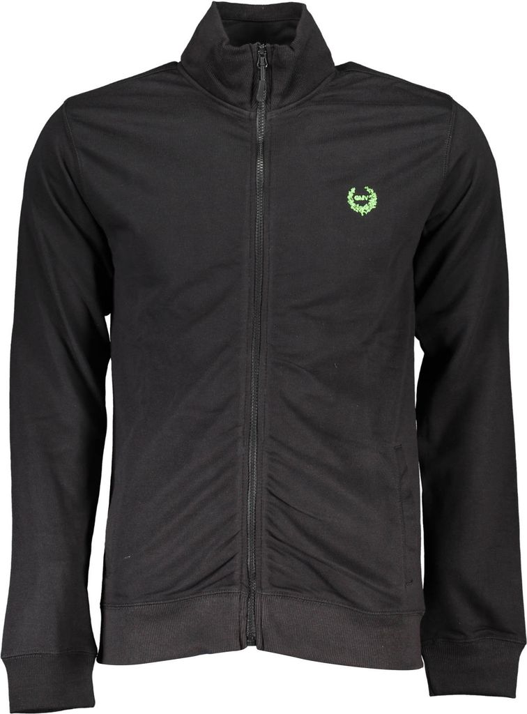 GIAN MARCO VENTURI HERREN-SWEATSHIRT MIT SCHWARZEM REISSVERSCHLUSS : Farbe - Schwarz, Größe - M Größe: M Farbe: Schwarz